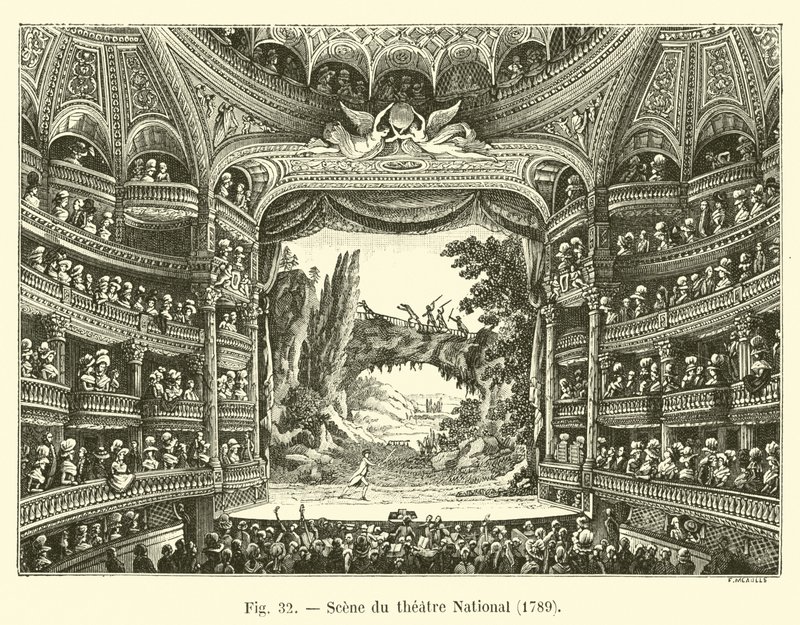 Cena do Teatro Nacional, 1789 de French School