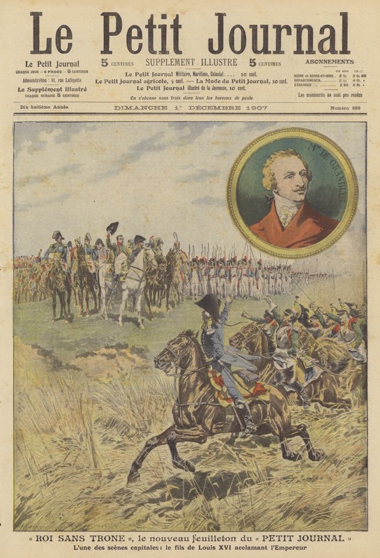 Cena de "King Without a Throne", a nova série no Le Petit Journal (cor litho) de French School