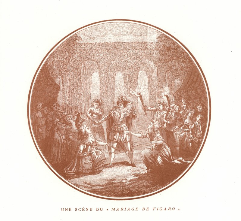 Cena do casamento de Figaro, de Wolfgang Amadeus Mozart de French School