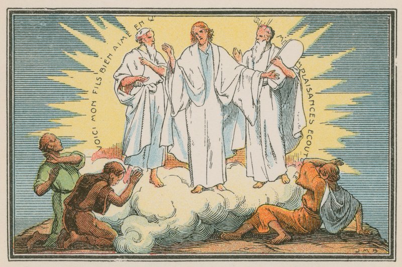 Cena da vida de Jesus (gravura colorida) de French School