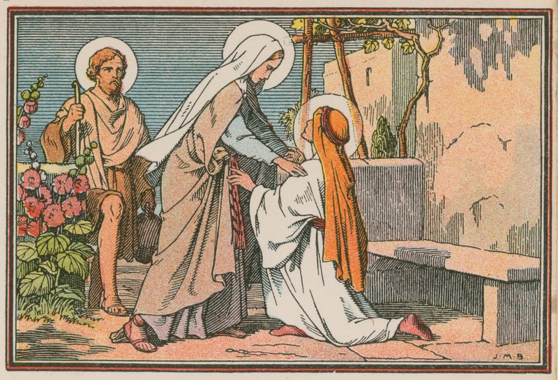 Cena da vida de Jesus (gravura colorida) de French School