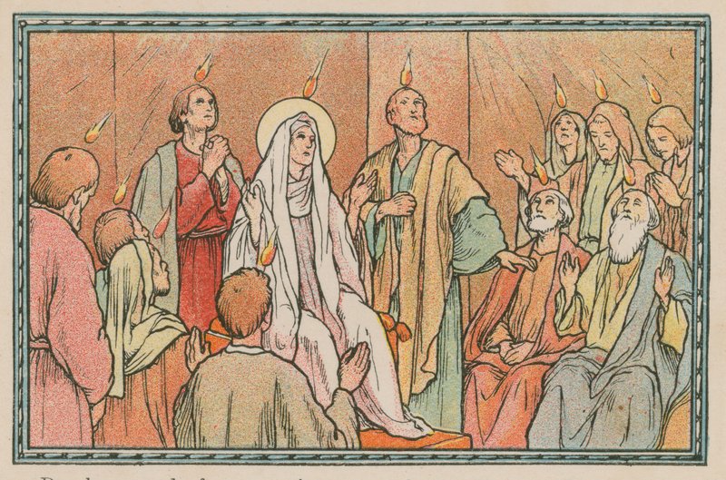 Cena da vida de Jesus (gravura colorida) de French School