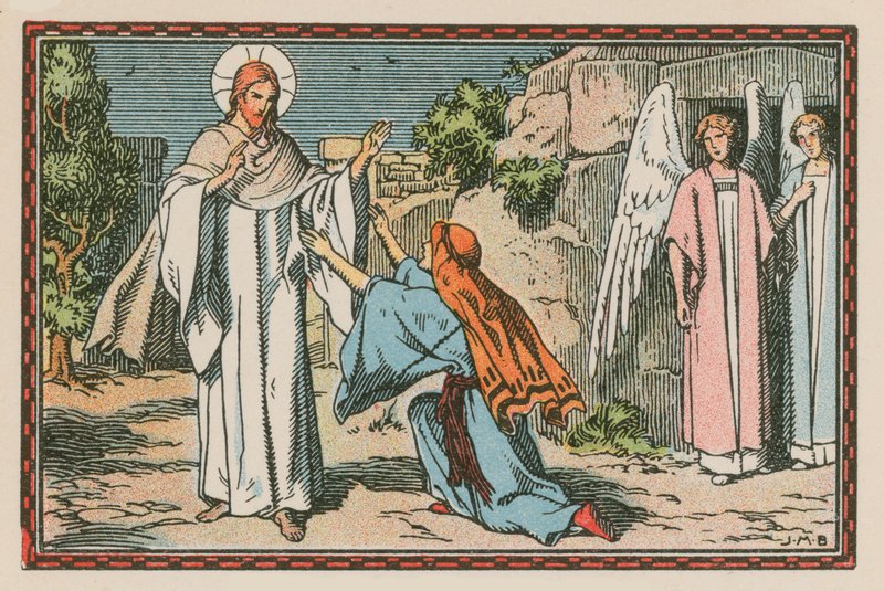 Cena da vida de Jesus (gravura colorida) de French School