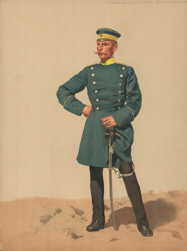Dragoon Silesian Regt n º 4, Tenente no Interinsrock de French School