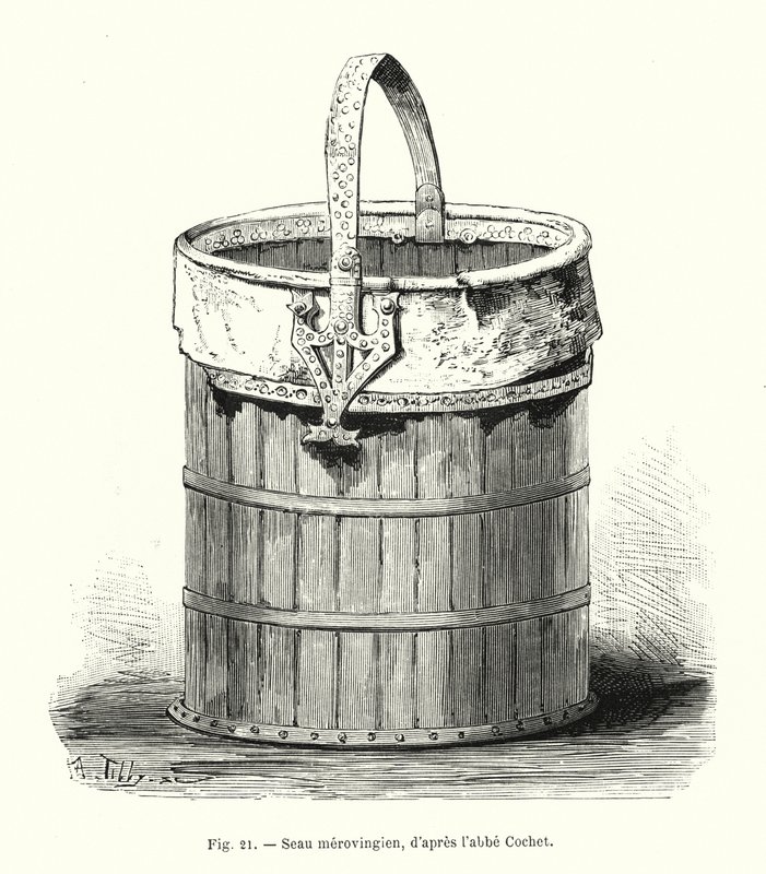 Merovingian balde, após abbe Cochet (gravura) de French School