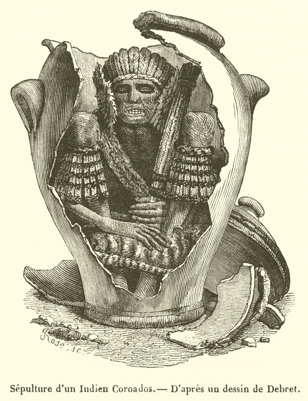 Sepultura de um índio Coroados (gravura) de French School
