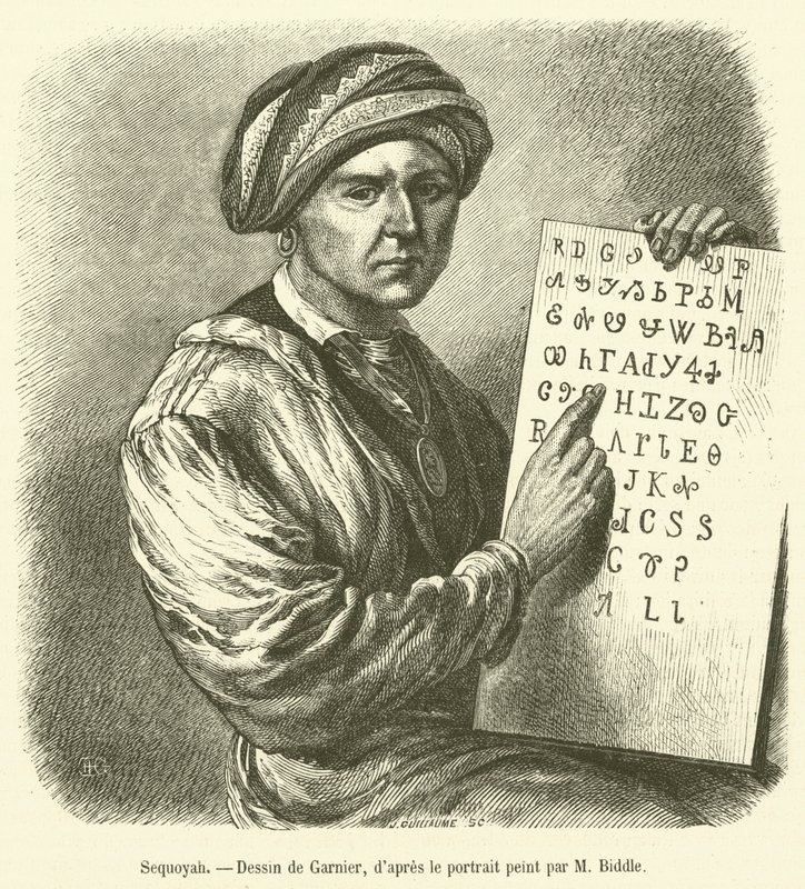 Sequoyah (gravura) de French School