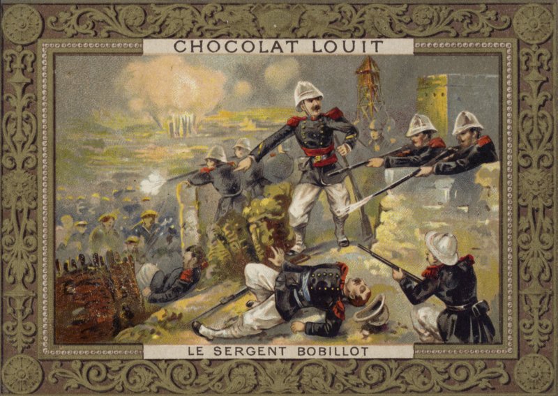 Sargento Jules Bobillot, soldado francês, no Cerco de Tuyen Quang, Tonkin, Guerra Sino-Francesa, 1884-1885 de French School
