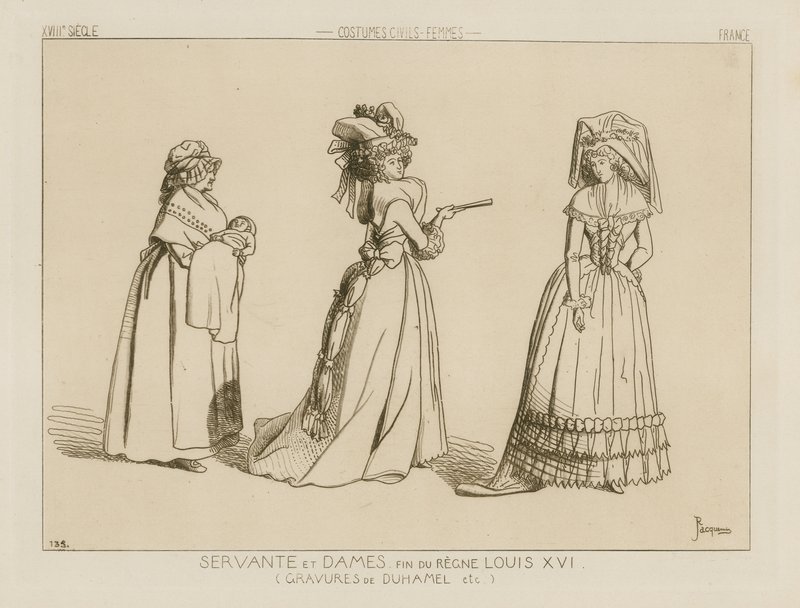 Serva e senhoras, fim do reinado de Luís XVI de French School