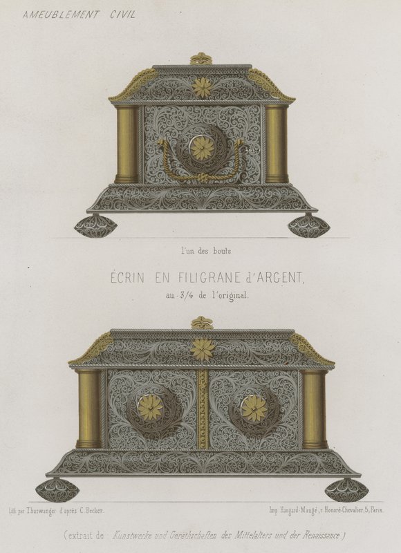 Caixão de filigrana de prata de French School