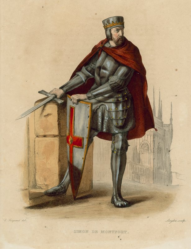 Simon de Montfort (gravura a cores) de French School