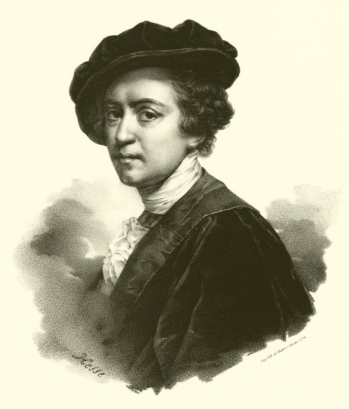Sir Joshua Reynolds, retrato (gravura) de French School