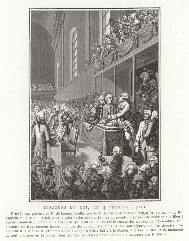 Discurso do rei Luís XVI da França na Assembléia Nacional, Revolução Francesa, 4 de fevereiro de 1790 de French School