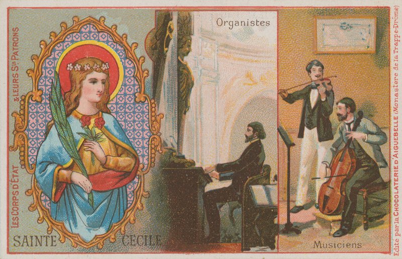 Santa Cecília, organista e músicos de French School