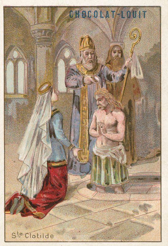 Santa Clotilde, segunda esposa de Clovis I, rei dos francos de French School