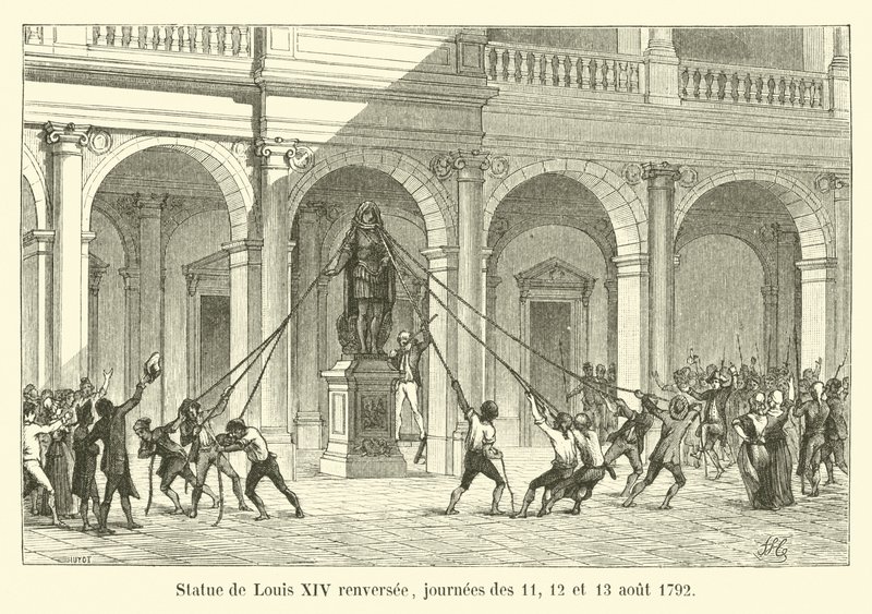 Estátua de Luis XIV derrubada, dias 11, 12 e 13 de agosto de 1792 de French School