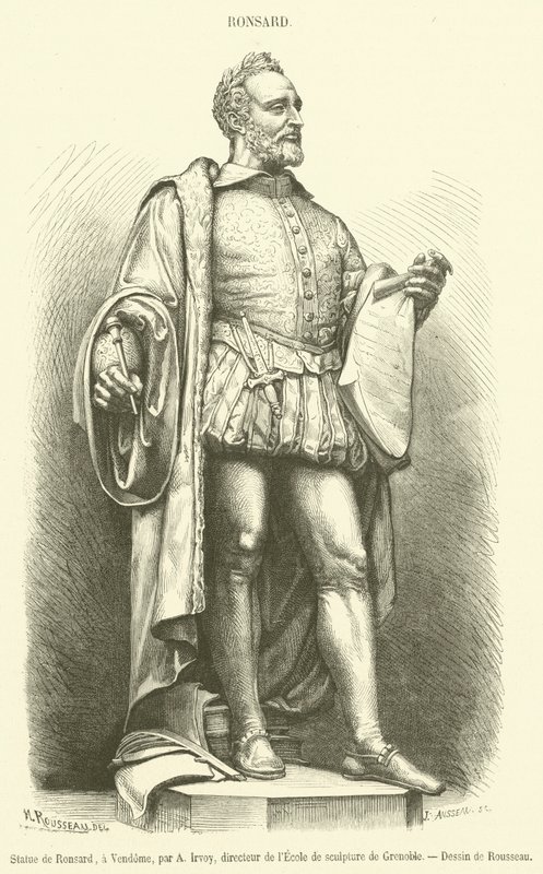 Estátua de Ronsard, um Vendôme (gravura) de French School
