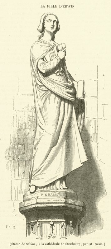 Estátua de Sabine, na catedral de Estrasburgo (gravura) de French School