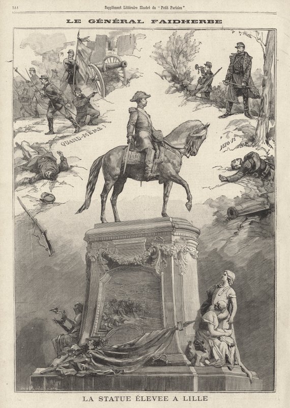 Estátua do general francês e governador colonial Louis Faidherbe erguida em Lille de French School