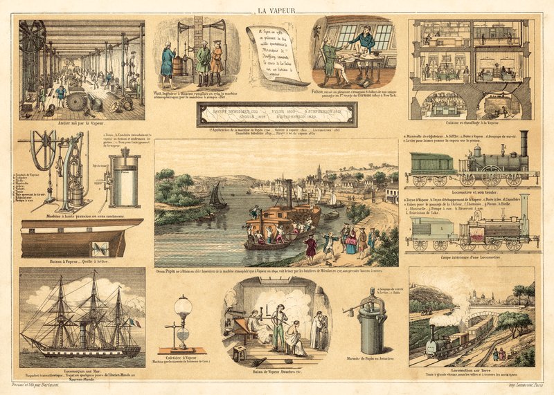 Vapor (cor litho) de French School