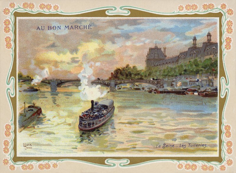 Barcos a vapor no rio Sena, Paris de French School