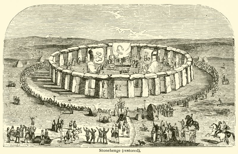 Stonehenge, restaurado (gravura) de French School