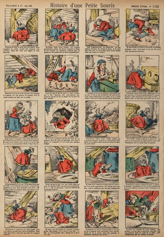História de um Ratinho (gravura colorida) de French School