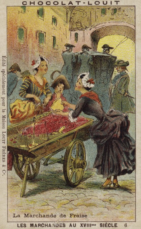 Vendedor de morango, século XVIII de French School