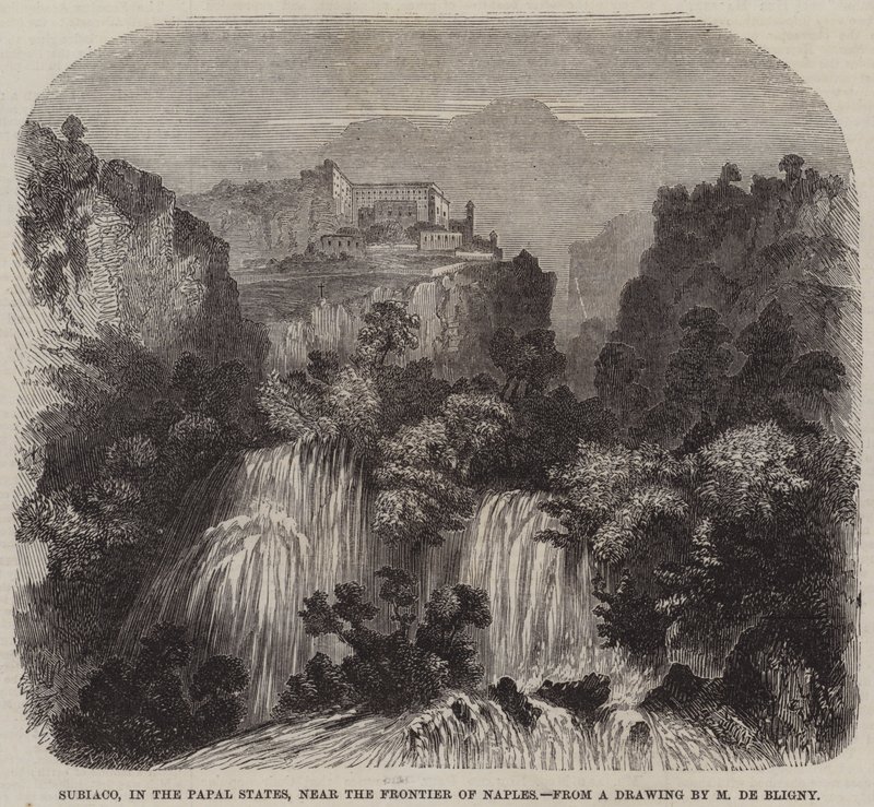 Subiaco, nos Estados Papais, perto da Fronteira de Nápoles (gravura) de French School