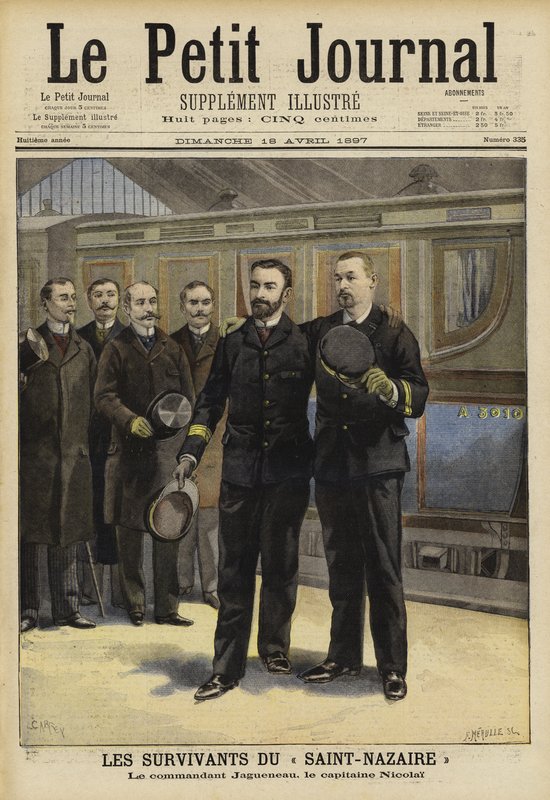 Sobreviventes do naufrágio da Ville de Saint Nazaire, 1897 de French School
