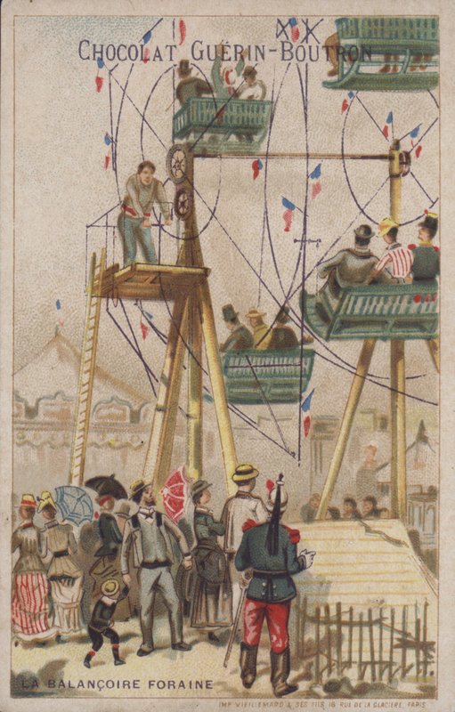 Baloiço num parque de diversões (cromolitho) de French School