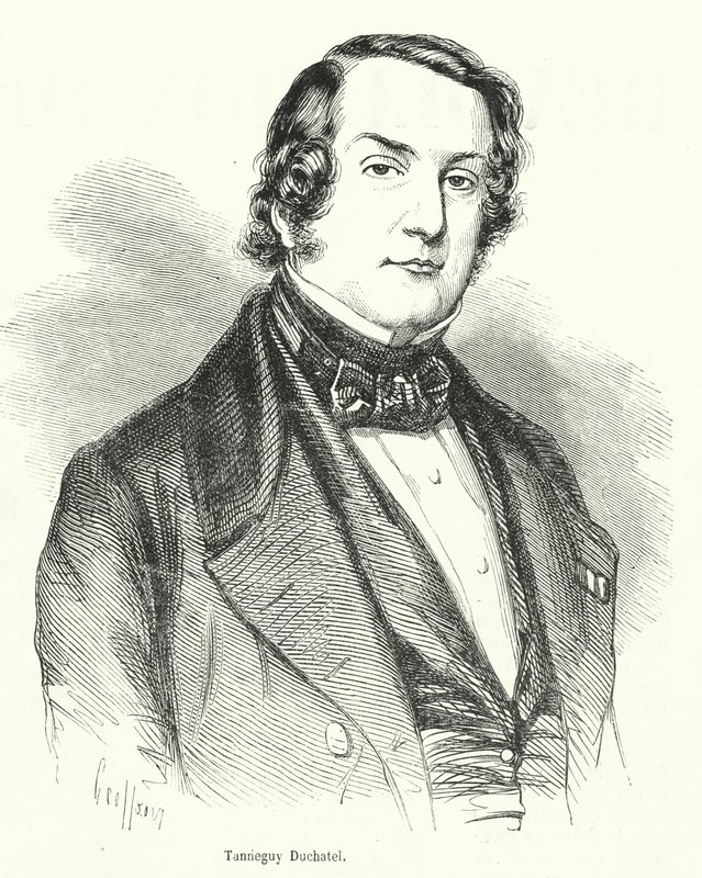 Tanneguy Duchatel, político francês e ministro do Interior, que perdeu o cargo na Revolução Francesa de Fevereiro de 1848 de French School