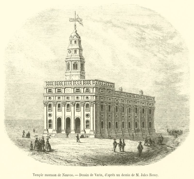 Templo Mórmon de Nauvoo (gravura) de French School