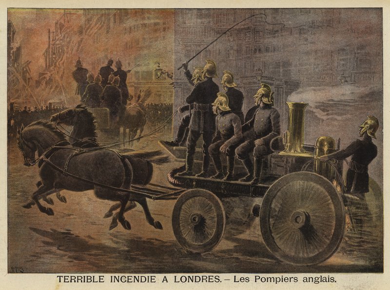 Fogo terrível em Londres, 1897 de French School