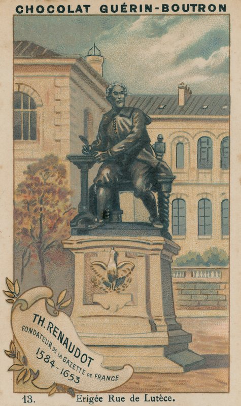 Th Renaudot, Fundador da Gazette de France, 1584-1653, Erigée Rue de Lutece de French School