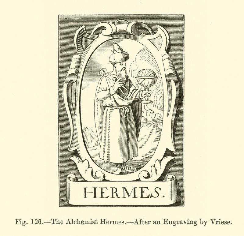 O Alquimista Hermes (gravura) de French School
