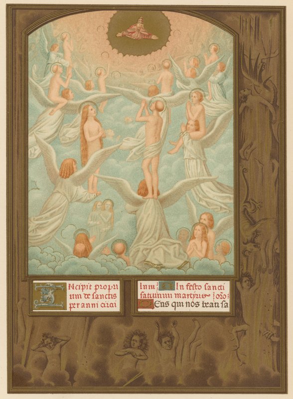 Os anjos apresentando a Deus as almas dos eleitos de French School