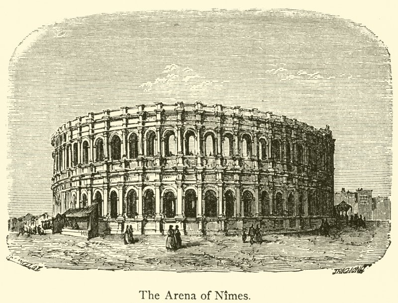 A Arena de Nimes (gravura) de French School