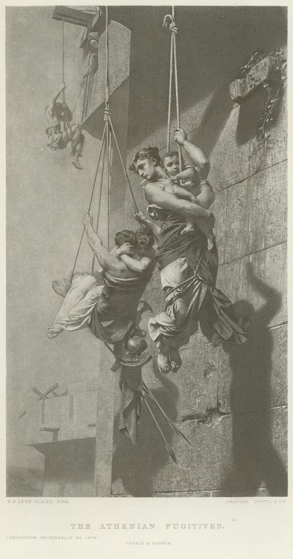 Os fugitivos atenienses (gravura) de French School