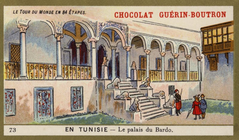 O Palácio Bardo, Tunísia (chromolitho) de French School