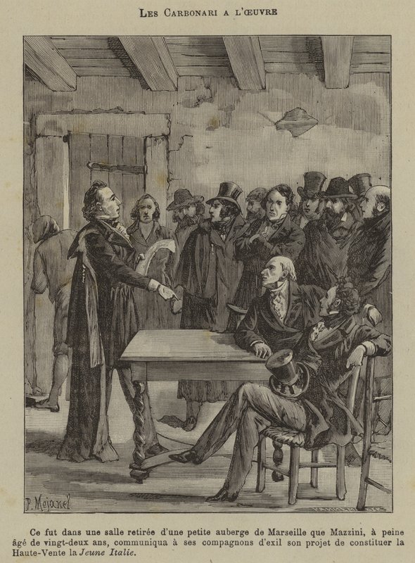 O Carbonari em acção (gravura) de French School