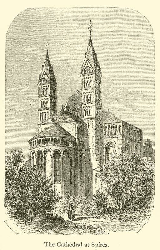 A Catedral em Spires (gravura) de French School
