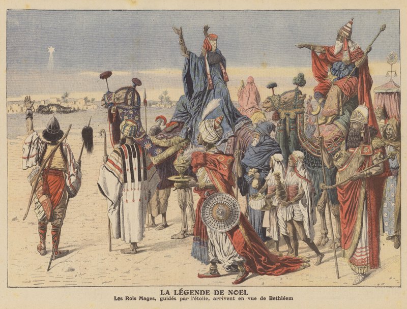 A história de Natal (cor litho) de French School
