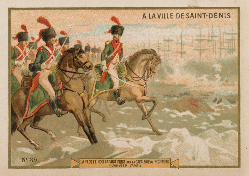 A frota holandesa capturada pela cavalaria francesa, janeiro de 1795 de French School