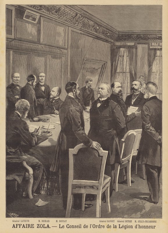 O caso de libelo Emile Zola - O Conselho da Ordem da Legião de Honra de French School
