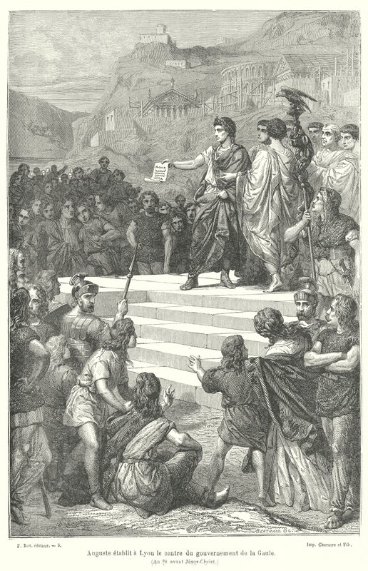 O Imperador Augusto estabelece o centro administrativo da Gália Romana em Lugdunum (Lyon) de French School
