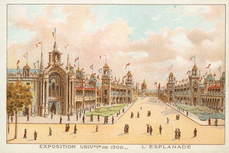 A Esplanada, Exposição Universelle 1900, Paris (chromolitho) de French School