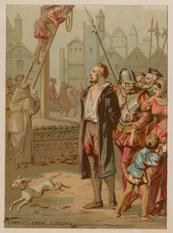 A execução de Anne du Bourg de French School