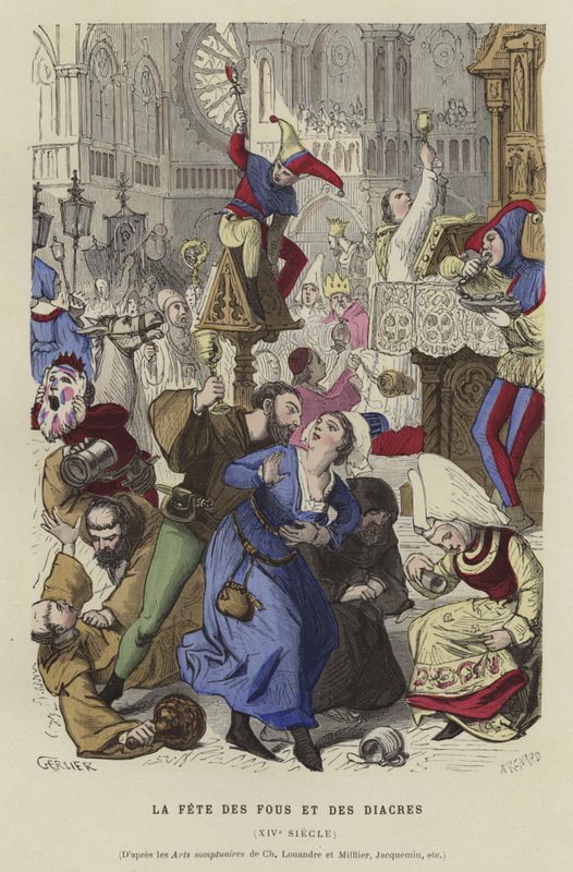 A Festa dos Tolos e Diáconos do Século XIV de French School