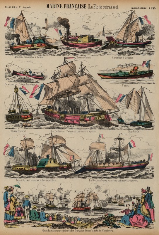 A marinha francesa (gravura colorida) de French School